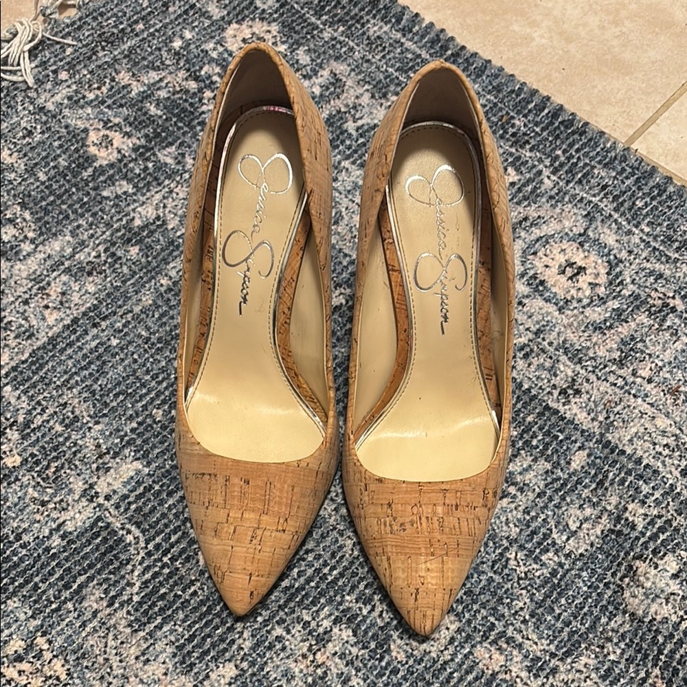 Jessica Simpson Cork Textured Heels